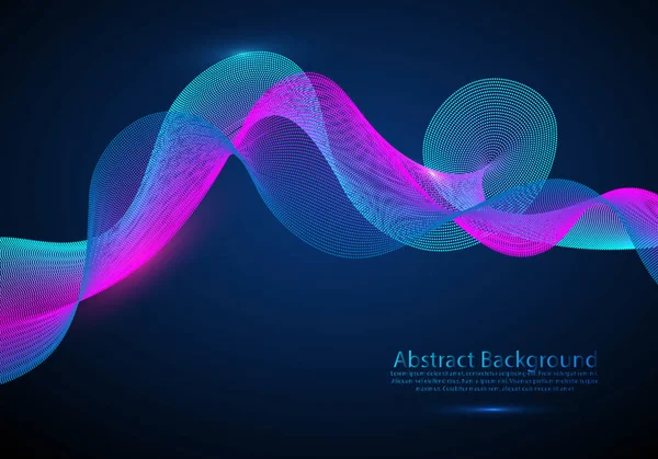 Partículas de ondas digitais abstratas. Ilustração vectorial futurista . — Vetor de Stock