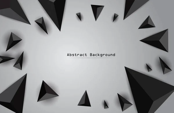 Abstrakt bakgrund med svarta realistiska trianglar. Futuristiska S — Stock vektor
