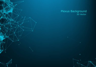 Connectin ile soyut çokgen alanı düşük Poli koyu arka plan