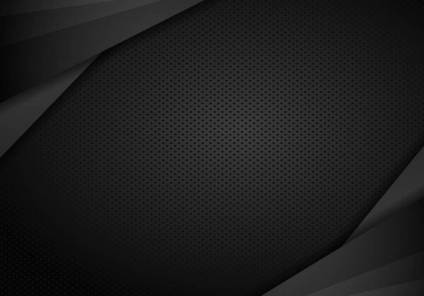 Tech dark design with perforated metal texture. Vector backgroun