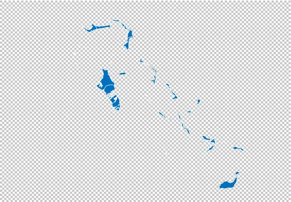 Карта Багамських островів - висока детальна блакитна карта з графствами/регіонами/державами Багамських островів. карта Багамських островів ізольована на прозорому фоні . — стоковий вектор