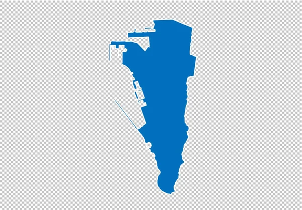 Gibraltar map - Alto mapa azul detallado con condados / regiones / estados de gibraltar. mapa de nepal aislado sobre fondo transparente . — Archivo Imágenes Vectoriales