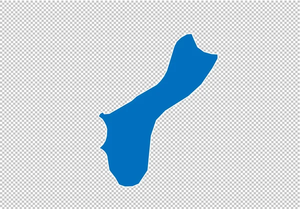 Guam map-vysoká detailní modrá mapa s okresy/regiony/stavy Guam. nepálská mapa izolovaná na průhledném pozadí. — Stockový vektor
