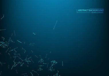 Soyut vektör parçacıkları ve çizgileri. Pleksus etkisi. Fütüristik i