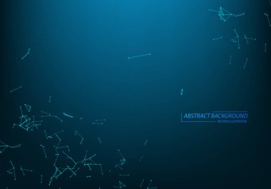 Nokta ve çizgilerle soyut fütüristik arka plan. Vektör illus