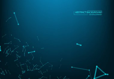 Dijital arka plan mavi geometrik parçacıkları ile