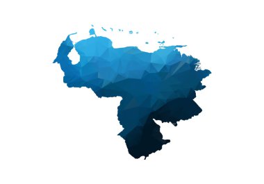 Vektör Haritası - Mavi Geometrik Buruşuk Üçgen. Afganistan'ın alçak poli haritası. beyaz arka planda yalıtılmış kontur/şekil haritası.