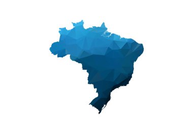 Vektör Haritası - Mavi Geometrik Buruşuk Üçgen. Afganistan'ın alçak poli haritası. beyaz arka planda yalıtılmış kontur/şekil haritası.