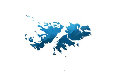 Vektör Haritası - Mavi Geometrik Buruşuk Üçgen. Afganistan'ın alçak poli haritası. beyaz arka planda yalıtılmış kontur/şekil haritası.