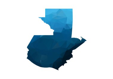 Vektör Haritası - Mavi Geometrik Buruşuk Üçgen. Afganistan'ın alçak poli haritası. beyaz arka planda yalıtılmış kontur/şekil haritası.