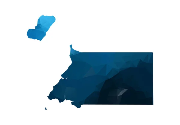 Vektorová mapa-modrý geometrický pomačkaný trojúhelníkový Nízká Poly mapa Afghánistánu. obrys/mapu tvaru izolované na bílém pozadí. — Stockový vektor