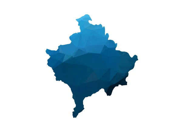 벡터 맵 - 파란색 기하학적 뒤적거리는 삼각형. 아프가니스탄의 낮은 폴리지도. 흰색 배경에서 격리된 윤곽선/모양 맵. — 스톡 벡터