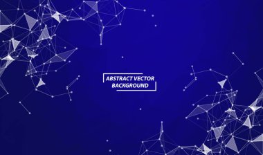 Mavi poligonal uzay arka plan Dots bağlama ile bir