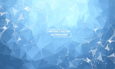 D Bağlantısı ile Soyut Lacivert Çokgen Uzay Arka Plan