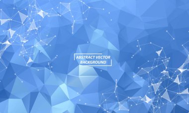 Mavi poligonal uzay arka plan Dots bağlama ile bir