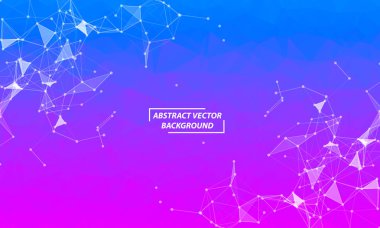 Bağlama ile Soyut Mor mavi Poligonal Uzay Arka Plan 