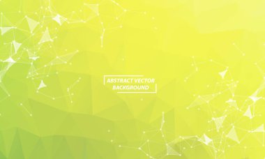 Yeşil poligonal alan arka plan Dots bağlama ile bir