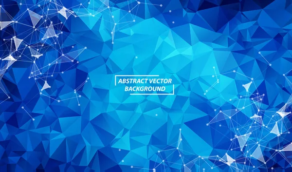 Abstract Dark Blue Polygonal Space Background with Connecting Do — Stock Vector