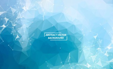 Mavi Geometrik Poligonal arka plan molekülü ve iletişimi. 