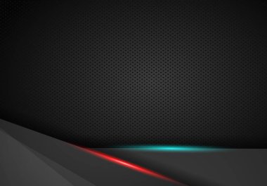 Koyu gri metal katmanlı soyut vektör arka planı. Grafik 