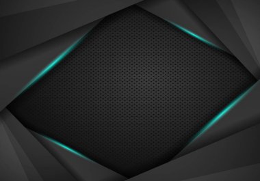 Metalik Modern teknik tasarım mavi siyah çerçeve