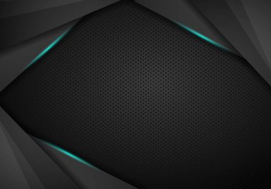 Metalik Modern teknik tasarım mavi siyah çerçeve