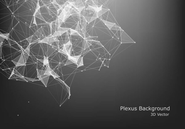 Abstract vector particles and lines. Plexus effect. Futuristic i