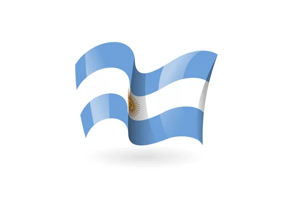 Icône vectorielle drapeau agitant, symbole national, flotté dans le vent illustration vectorielle isolée sur fond blanc . — Image vectorielle