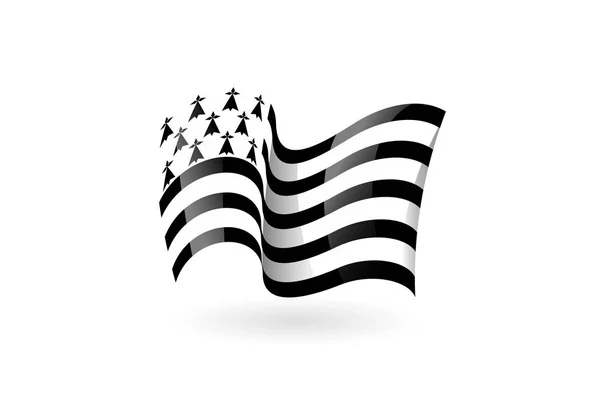 Ícone do vetor de bandeira ondulante, símbolo nacional, tremulado ao vento - ilustração vetorial isolada no fundo branco . —  Vetores de Stock
