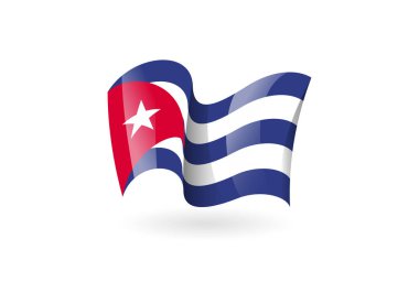 dalgalı bayrak vektör simgesi, ulusal sembol, rüzgarda dalgalanıyor - vektör illüstrasyonu beyaz arkaplanda izole edildi.