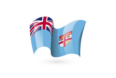 dalgalı bayrak vektör simgesi, ulusal sembol, rüzgarda dalgalanıyor - vektör illüstrasyonu beyaz arkaplanda izole edildi.