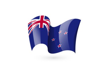 dalgalı bayrak vektör simgesi, ulusal sembol, rüzgarda dalgalanıyor - vektör illüstrasyonu beyaz arkaplanda izole edildi.