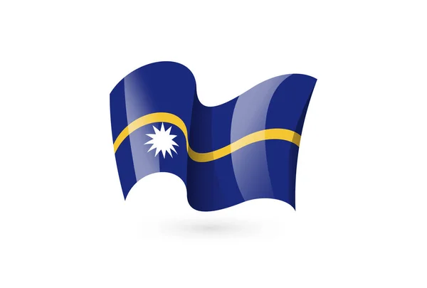Sventolando bandiera vettoriale icona, simbolo nazionale, sventolato nel vento - illustrazione vettoriale isolata su sfondo bianco . — Vettoriale Stock