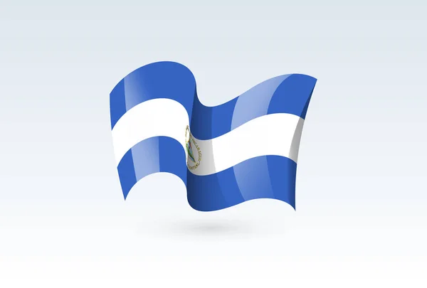 Icône vectorielle drapeau agitant, symbole national, flotté dans le vent illustration vectorielle isolée sur fond blanc . — Image vectorielle