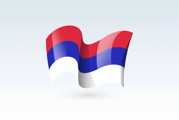 Golvende vlag vector pictogram, nationaal symbool, fladderde in de wind - vector illustratie geïsoleerd op witte achtergrond. — Stockvector