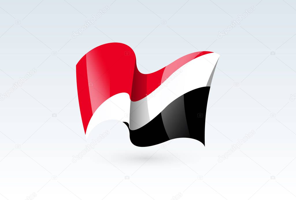 waving flag vector icon, national symbol, fluttered in the wind - vector illustration isolated on white background.