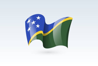 dalgalı bayrak vektör simgesi, ulusal sembol, rüzgarda dalgalanıyor - vektör illüstrasyonu beyaz arkaplanda izole edildi.