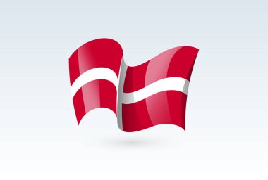 dalgalı bayrak vektör simgesi, ulusal sembol, rüzgarda dalgalanıyor - vektör illüstrasyonu beyaz arkaplanda izole edildi.