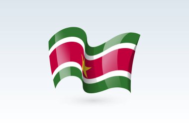 dalgalı bayrak vektör simgesi, ulusal sembol, rüzgarda dalgalanıyor - vektör illüstrasyonu beyaz arkaplanda izole edildi.
