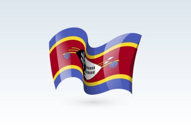 dalgalı bayrak vektör simgesi, ulusal sembol, rüzgarda dalgalanıyor - vektör illüstrasyonu beyaz arkaplanda izole edildi.