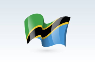 dalgalı bayrak vektör simgesi, ulusal sembol, rüzgarda dalgalanıyor - vektör illüstrasyonu beyaz arkaplanda izole edildi.