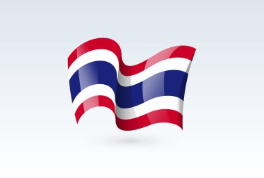 dalgalı bayrak vektör simgesi, ulusal sembol, rüzgarda dalgalanıyor - vektör illüstrasyonu beyaz arkaplanda izole edildi.