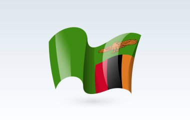 dalgalı bayrak vektör simgesi, ulusal sembol, rüzgarda dalgalanıyor - vektör illüstrasyonu beyaz arkaplanda izole edildi.