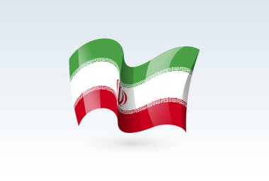 dalgalı bayrak vektör simgesi, ulusal sembol, rüzgarda dalgalanıyor - vektör illüstrasyonu beyaz arkaplanda izole edildi.