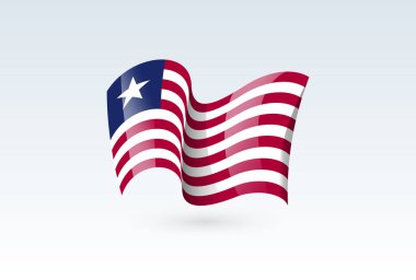 dalgalı bayrak vektör simgesi, ulusal sembol, rüzgarda dalgalanıyor - vektör illüstrasyonu beyaz arkaplanda izole edildi.