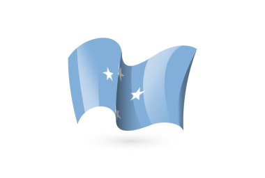 dalgalı bayrak vektör simgesi, ulusal sembol, rüzgarda dalgalanıyor - vektör illüstrasyonu beyaz arkaplanda izole edildi.