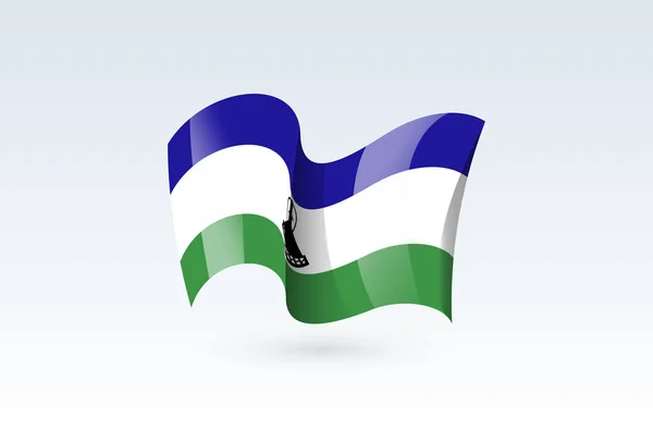 Ícone do vetor de bandeira ondulante, símbolo nacional, tremulado ao vento - ilustração vetorial isolada no fundo branco . —  Vetores de Stock