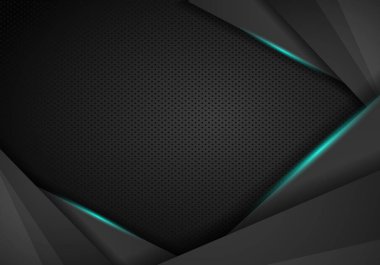 soyut metalik siyah mavi geometrik çerçeve spor tasarım concep