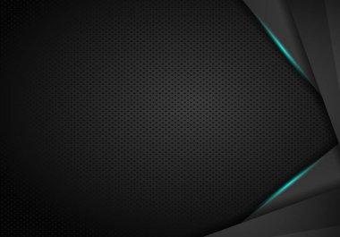 mavi parlak metalik arka plan. Siyah Metal delikli arka