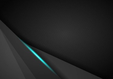 Çakışma katmanları ile koyu soyut arka plan. Siyah Metal perfor